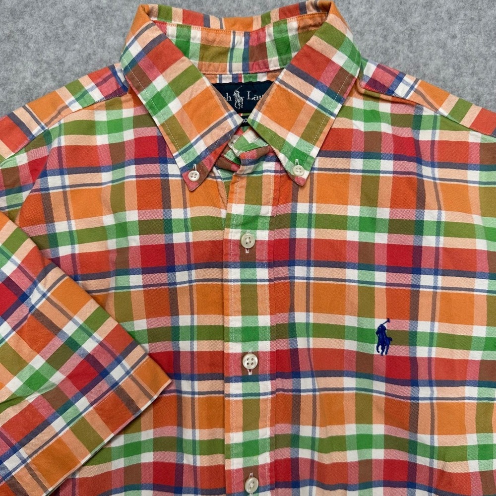 Polo Ralph Lauren Mens Small Classic Fit Plaid Short Sleeve Button Down Shirt